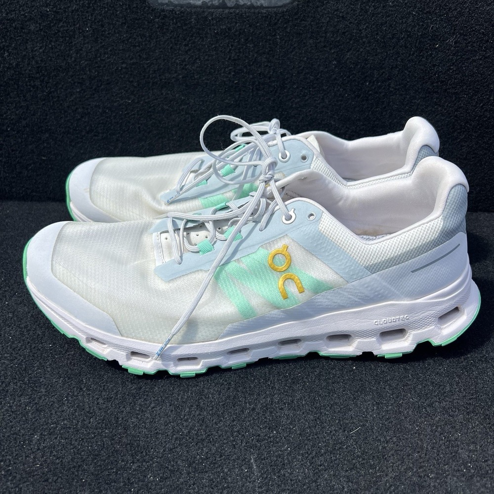 ON Cloudvista CN Frost Parakeet Mens Shoes Sz 11 White Green Lace Up Sneakers - Picture 3 of 8